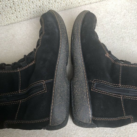 TIMBERLAND MOORLAND Tall Boots Lace Up Zip Black Suede Leather Size 8M - Picture 9 of 12